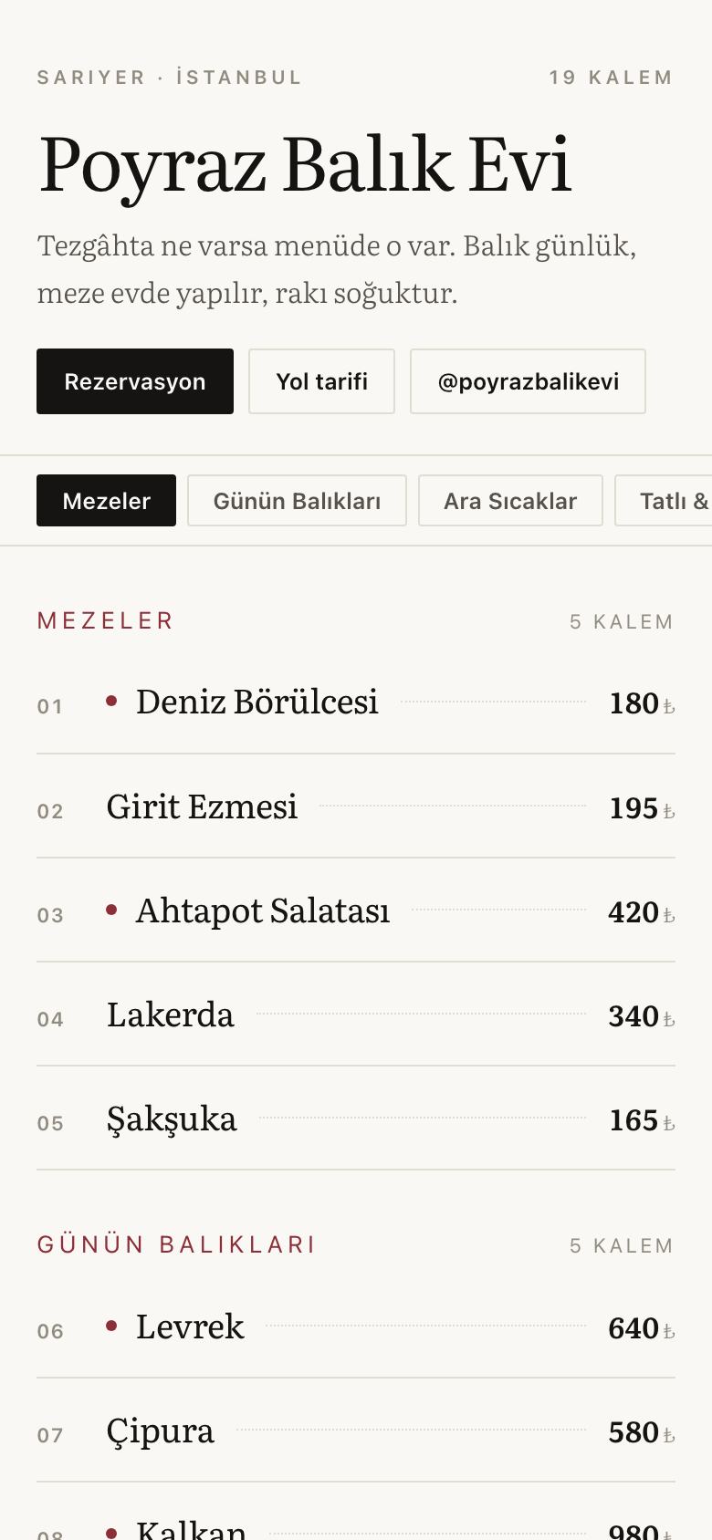 Fihrist teması: geniş menüler için dizin düzeni